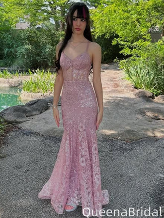 Gorgeous Spaghetti Strap V-neck Mermaid Long Formal Gown to Impress,WGP2101