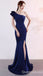 Gorgeous Blue One Shoulder Mermaid Long Party Dress Prom Dresses ,WGP1808