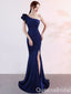 Gorgeous Blue One Shoulder Mermaid Long Party Dress Prom Dresses ,WGP1808