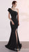 Gorgeous Black One Shoulder Mermaid Long Party Dress Prom Dresses ,WGP1809