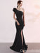 Gorgeous Black One Shoulder Mermaid Long Party Dress Prom Dresses ,WGP1809