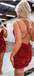 Sexy Red Sparkle Strapless Mermaid Lace Up Back Graduation Party Homecoming Dresses ,QB0699