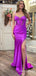 Sexy Spaghetti Straps Open Back Beaded Sheath Sweetheart High Slit Evening Gown Long Formal Dresses Prom Dresses ,WGP800