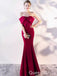 Elegant Red Bow Mermaid Long Party Dress Prom Dresses ,WGP1811