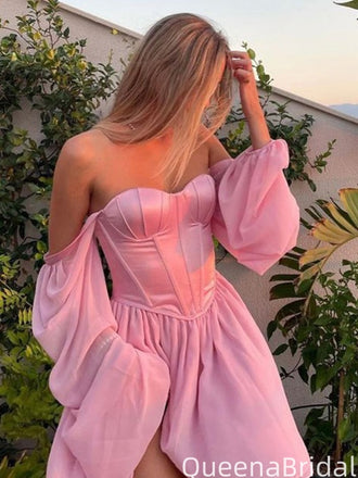 Elegant Off-shoulder Sweetheart A-line Short Mini Homecoming Dress,QB1019