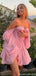 Elegant Off-shoulder Sweetheart A-line Short Mini Homecoming Dress,QB1019