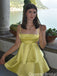 Elegant Spaghetti Strap A-line Short Mini Homecoming Dress,QB1021