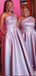 Light Pink Sequin A-Line  Long Cheap Elegant Bridesmaid Dresses, BDS0157