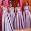 Light Pink Sequin A-Line  Long Cheap Elegant Bridesmaid Dresses, BDS0157