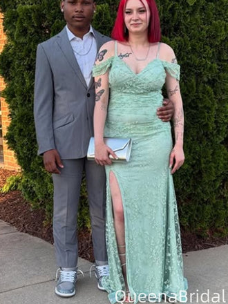 Elegant Off-shoulder Spaghetti Strap V-neck Mermaid Long Formal Gown to Impress,WGP2008