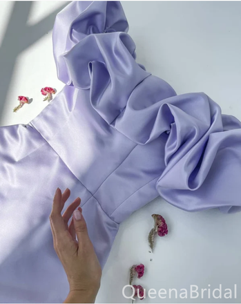 Purple Strapless Mermaid Graduation Party Short Homecoming Dresses with Ruffles ,QB0714