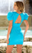 Sexy Deep V-neck Short Homecoming Dresses with Puff Sleeves, QB0580