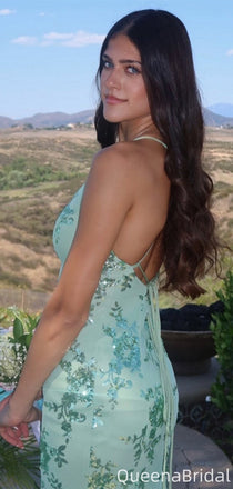 Sexy V-neck Spaghetti Strap Mermaid Long Formal Gown to Impress,WGP2049