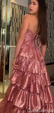 Gorgeous Strapless High-Low Short Mini Homecoming Dress,QB1025