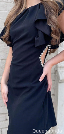 Formal Short Sleeves Sheath Short Mini Homecoming Dress,QB1027