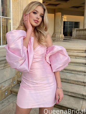 Elegant Strapless Sweetheart Sheath Short Mini Homecoming Dress,QB1028