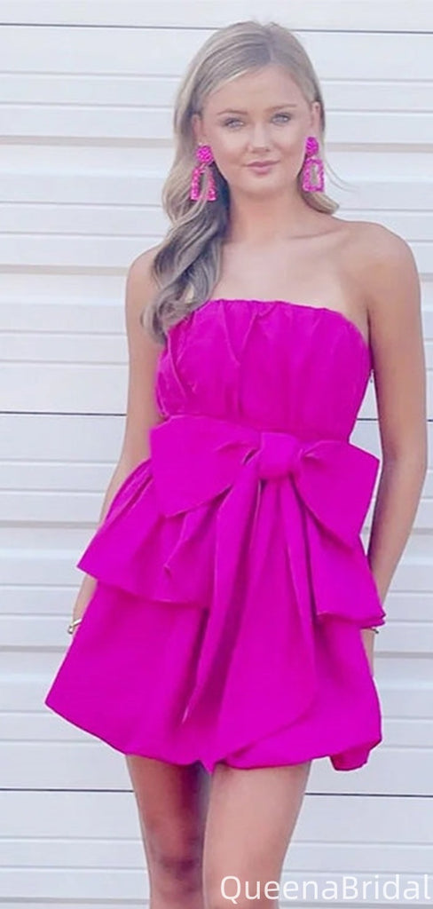 Elegant Strapless A-line Short Mini Homecoming Dress,QB1029
