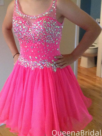 Elegant Scoop A-line Short Mini Homecoming Dress,QB1030