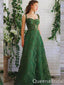 Gorgeous Green Lace Appliques A-line Long Party Dress Prom Dresses ,WGP1824