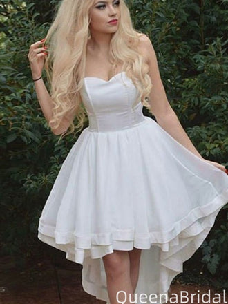 Elegant Strapless Sweetheart High-low Short Mini Homecoming Dress,QB1031