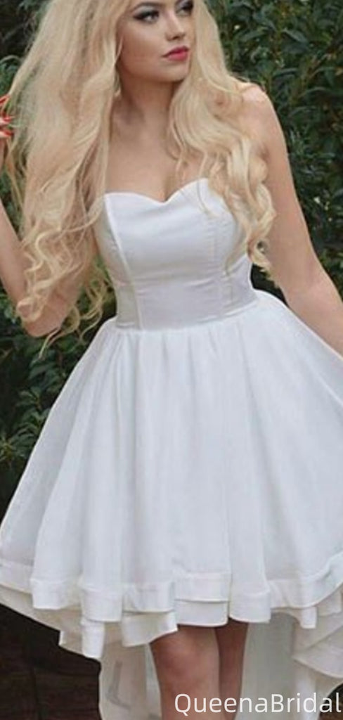 Elegant Strapless Sweetheart High-low Short Mini Homecoming Dress,QB1031