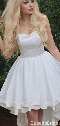 Elegant Strapless Sweetheart High-low Short Mini Homecoming Dress,QB1031