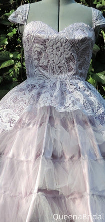 Gorgeous Short Sleeves Sweetheart A-line Short Mini Homecoming Dress,QB1032