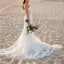 Elegant White Illusion Lace Appliques Tulle Mermaid Long Wedding Dresses,WGP211