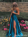 Blue Spaghetti Straps Lace Up Back A-line Prom Dresses to Impress ,WGP1322