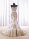 Elegant Gold Strapless Lace Appliques Mermaid Party Dress Long Prom Dresses to Impress ,WGP1464