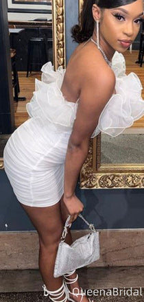 Gorgeous Strapless White Sheath Homecoming Dress Graduation Party Dress , QB0965