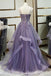 Gorgeous Grape Lace Appliques A-line Long Party Dress Prom Dresses ,WGP1827