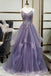 Gorgeous Grape Lace Appliques A-line Long Party Dress Prom Dresses ,WGP1827