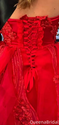 Gorgeous Strapless Lace A-line Short Mini Homecoming Dress,QB1034