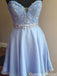 Elegant V-neck Notched A-line Short Mini Homecoming Dress,QB1036