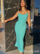 Sexy Light Blue Spaghetti Strap Mermaid Long Prom Dresses,WGP408