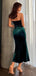 Sexy Unique Dark Green Pleats Mermaid Evening Prom Dresses,WGP454