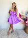 Elegant Purple Strapless Simple Cheap A-Line Short Homecoming Dresses, QB0523