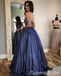 Elegant Halter Blue A-line Long Prom Dresses to Impress ,WGP1324