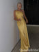 Gorgeous One Shoulder Yellow Open Back Sheath Long Party Dress Prom Dresses ,WGP1843