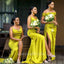 Elegant Mismached Light Yellow Mermaid Simple Long Cheap Bridesmaid Dresses, BDS0190