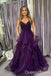 Sparkle Purple Spaghetti Straps Sweetheart A-line Long Prom Dresses to Impress ,WGP1325