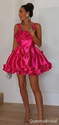 Elegant Spaghetti Strap A-line Short Mini Homecoming Dress,QB1038
