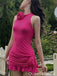 Elegant Halter Sheath Short Mini Homecoming Dress,QB1039