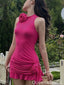 Elegant Halter Sheath Short Mini Homecoming Dress,QB1039