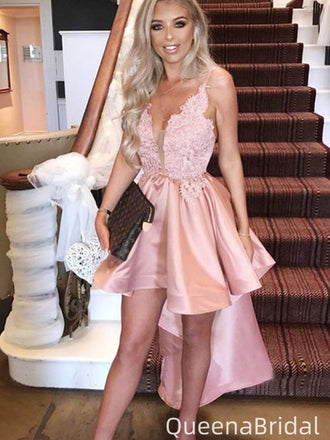 Gorgeous Spaghetti Strap V-neck A-line Short Mini Homecoming Dress,QB1043