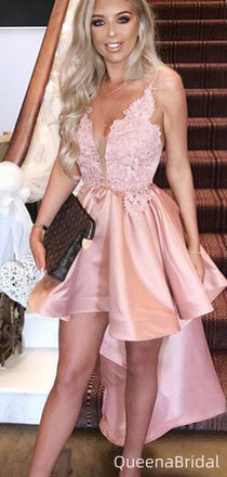 Gorgeous Spaghetti Strap V-neck A-line Short Mini Homecoming Dress,QB1043