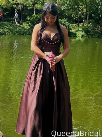 Elegant Spaghetti Strap V-neck A-line Long Formal Gown to Impress,WGP2053