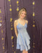 Elegant Gray Spaghetti Straps Homecoming Dress Graduation Party Dress , QB0878