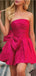 Sexy A-line Strapless Short Homecoming Dresses with Bow, QB0582